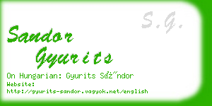 sandor gyurits business card